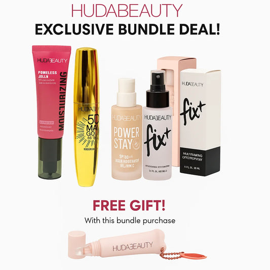 HUDA BEAUTY Makeup Bundle Deal β Limited Offer (Free Lip Balm Included)