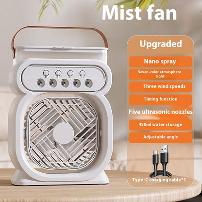 3 In 1 Portable Air Conditioner Evaporative Air Cooler LED Night Lights 3 Speeds Humidifier Fan For Home Office